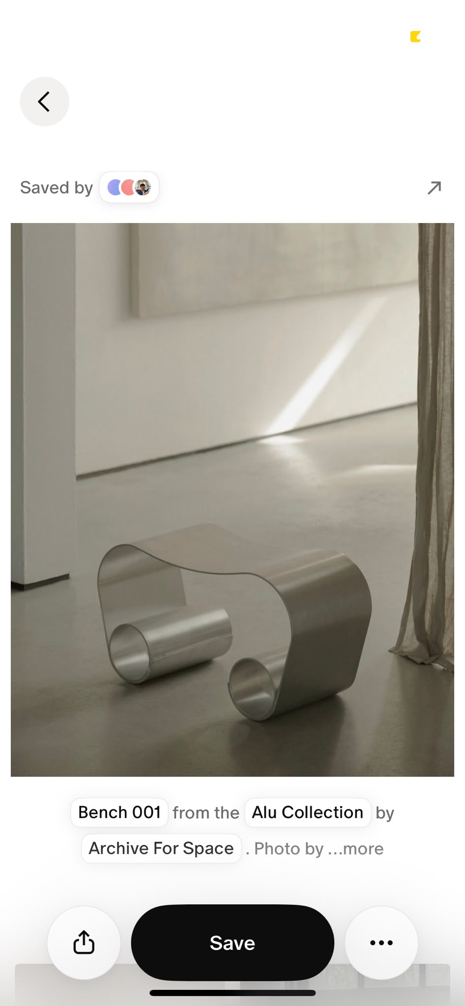 Sculptural metallic bench